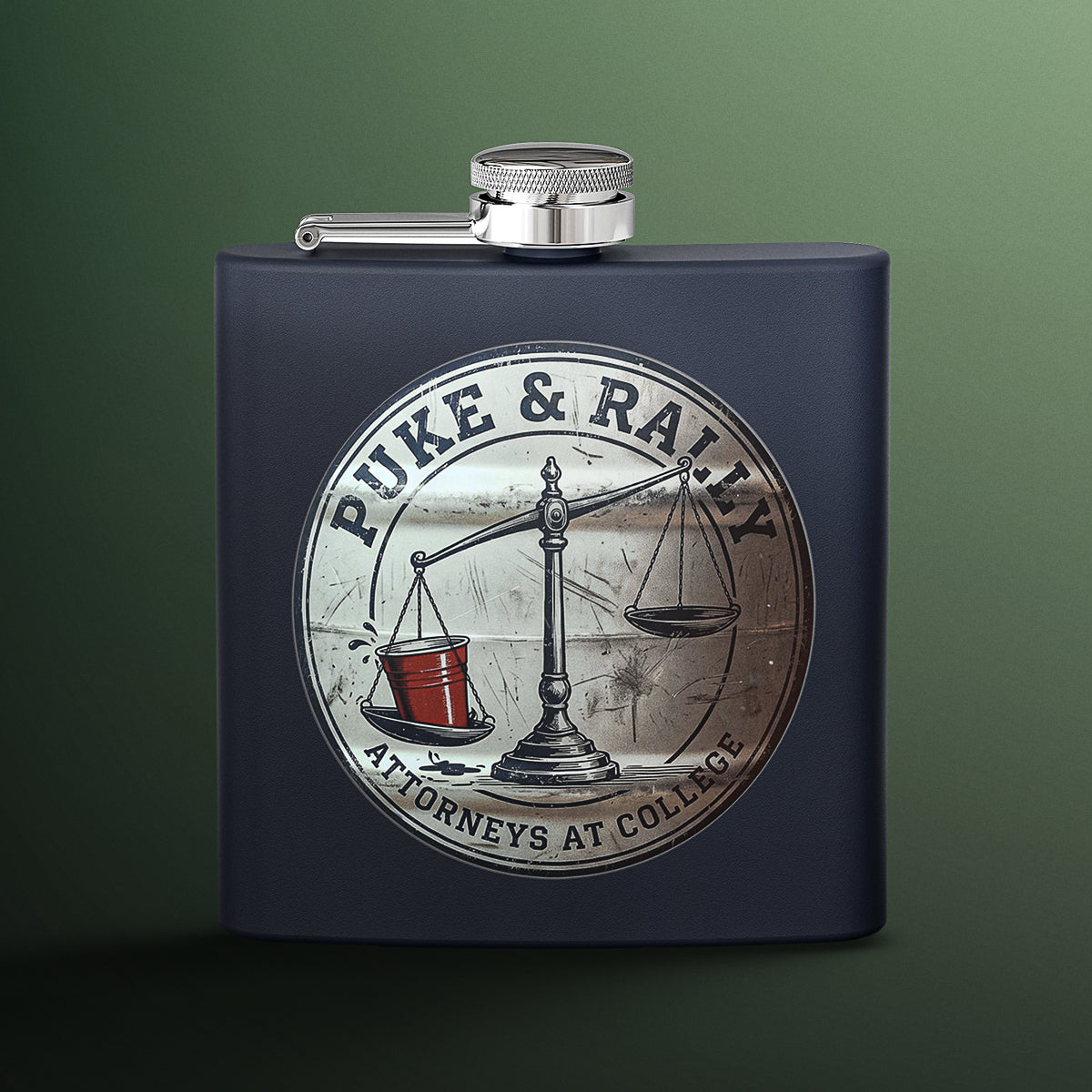 Puke & Rally - 6oz Stainless Steel Flask