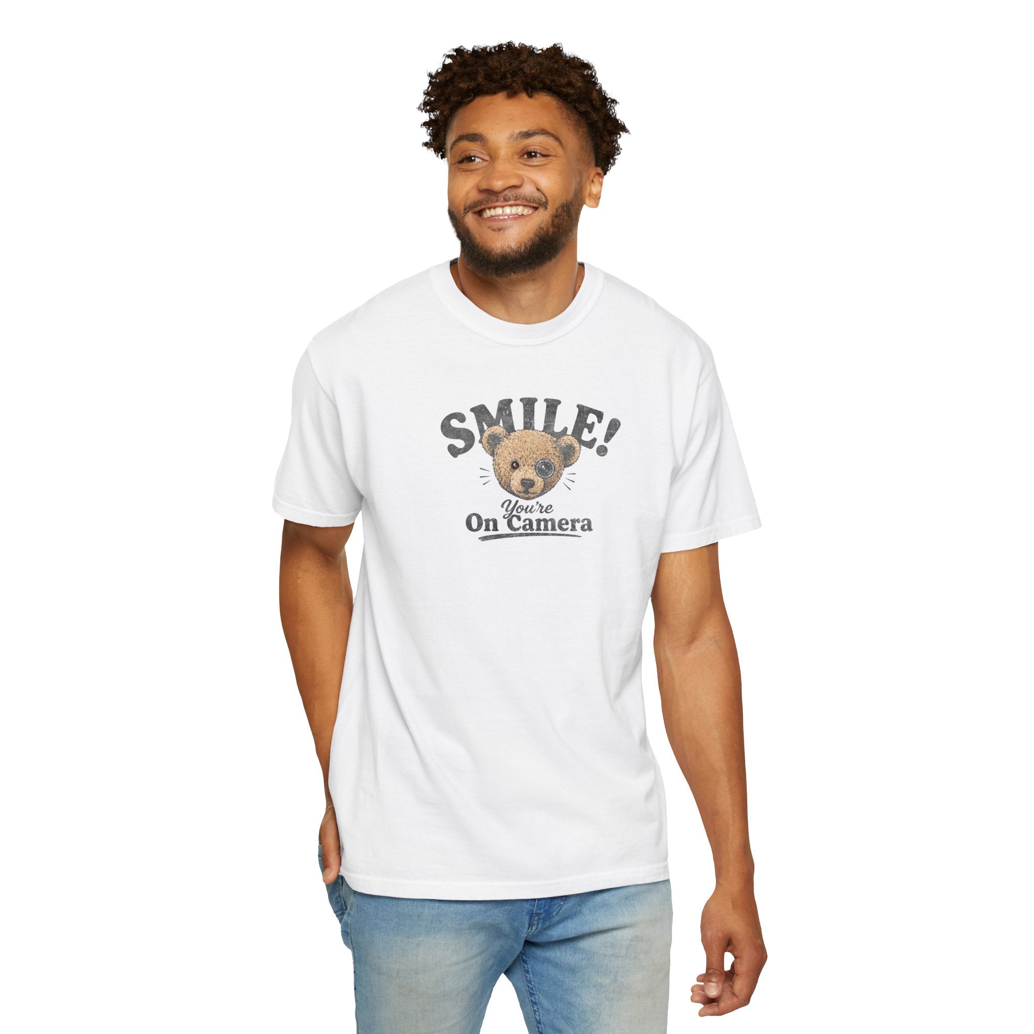 Smile! You're On Camera - Unisex Garment-Dyed Tee